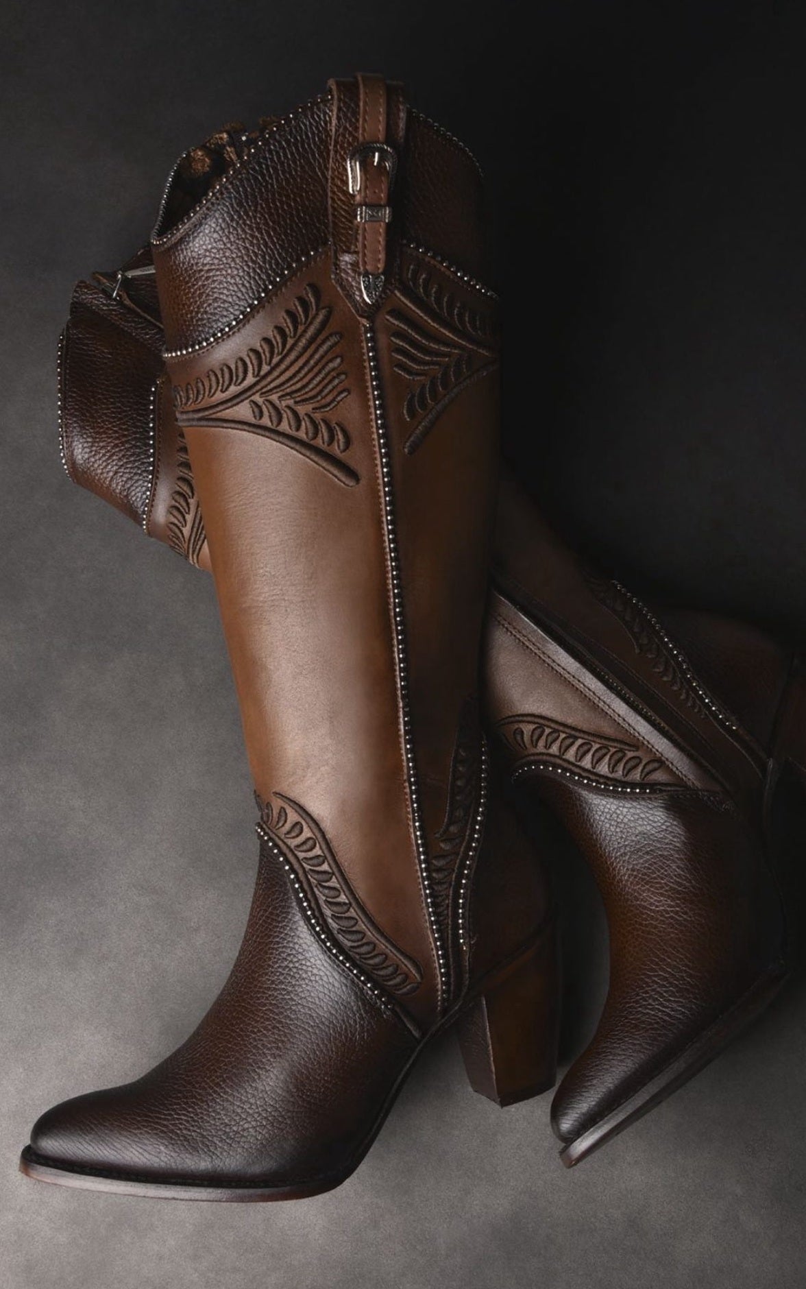 Italian Cowhide High-heeled Boots