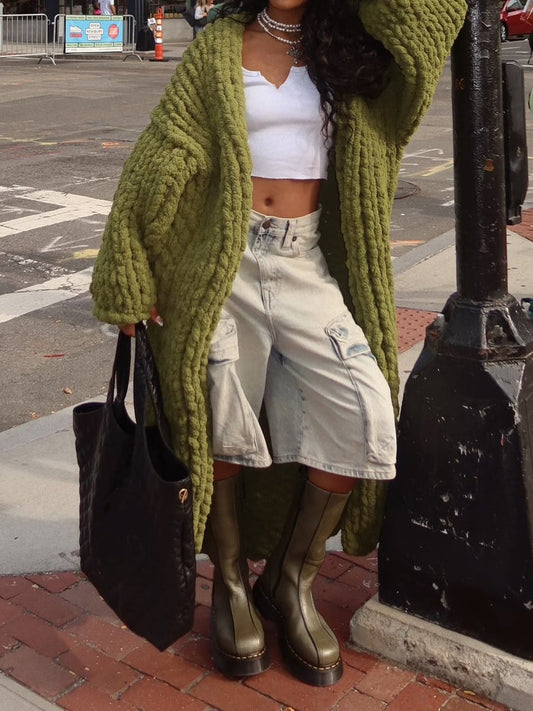 Thickened Sweater Loose Long Cardigan