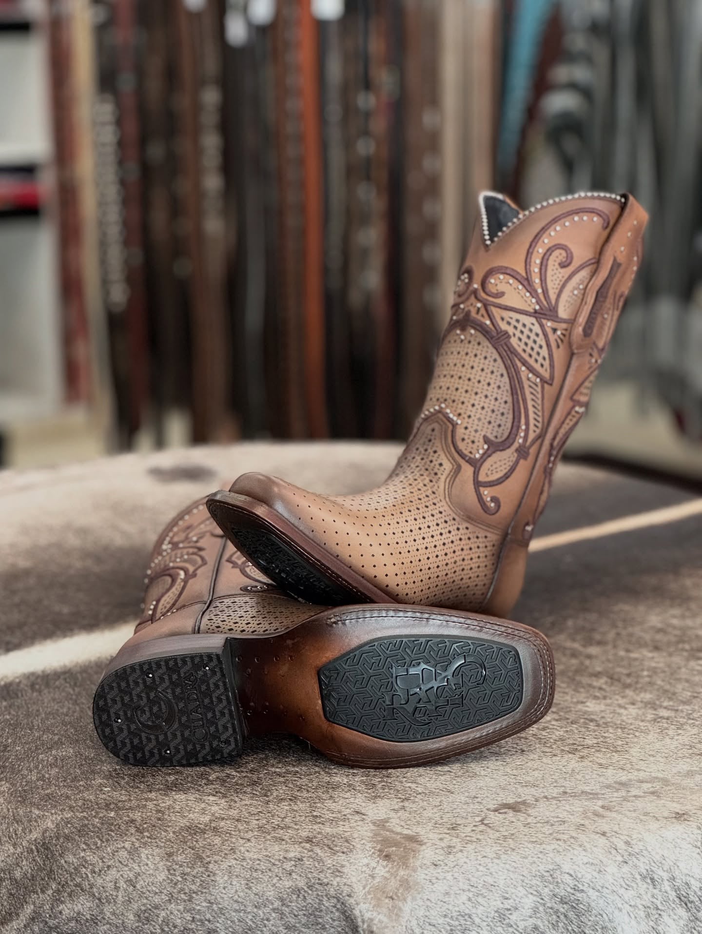 Vintage Openwork Cowboy Boots