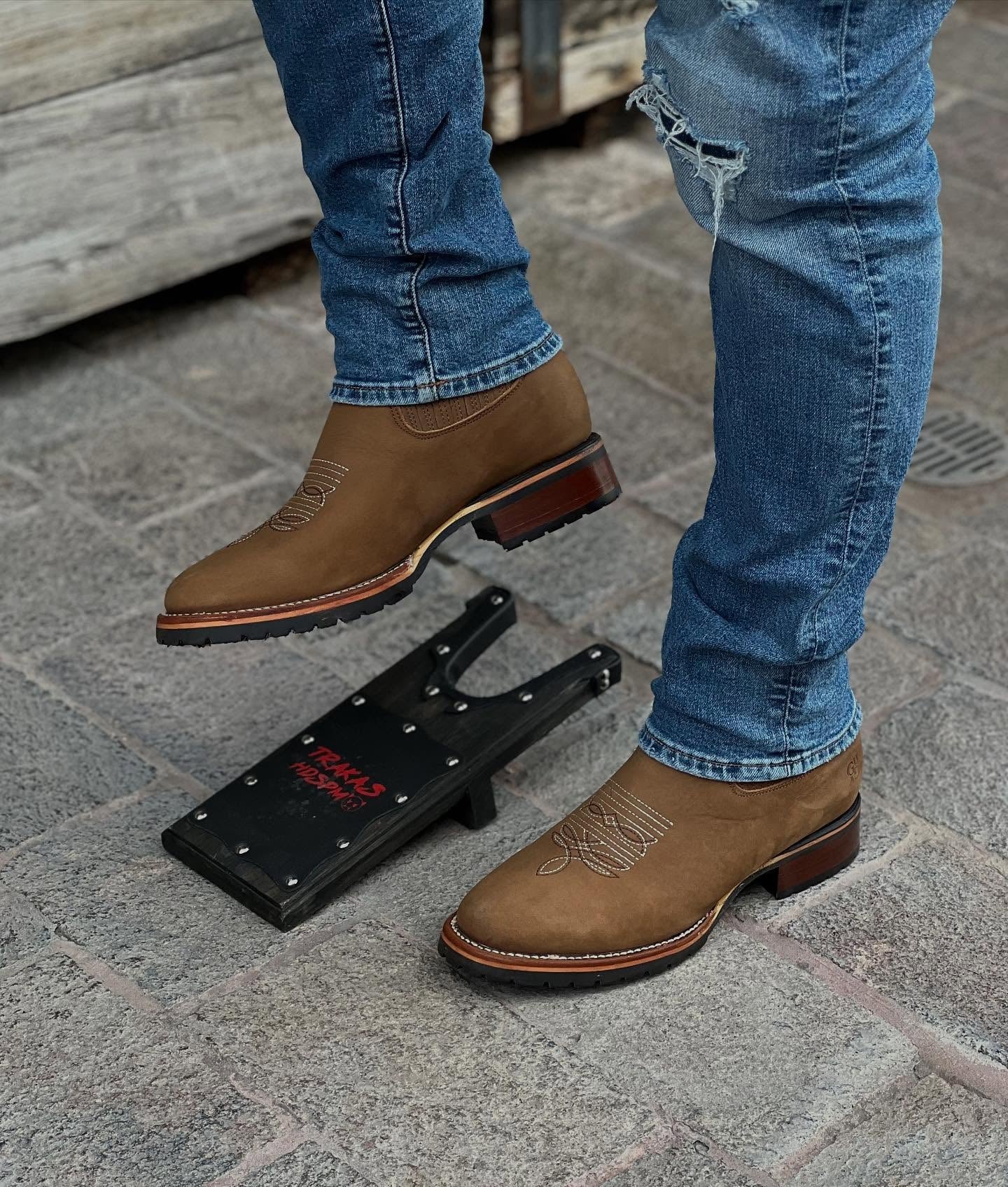 Western Suede Embroidered Cowboy Ankle Boots