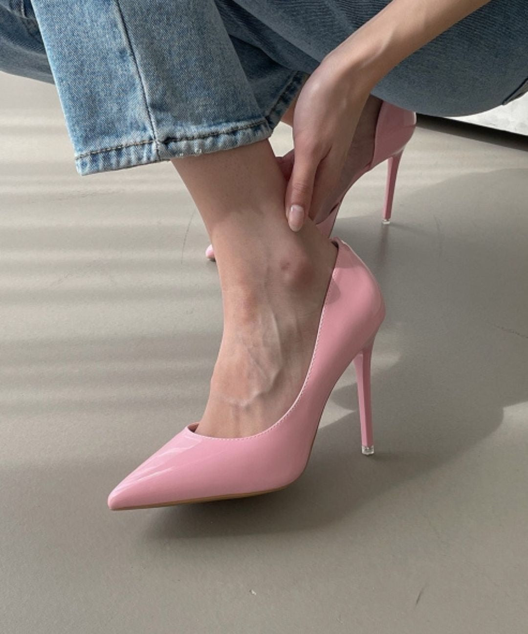 Pink Patent Leather High Heels