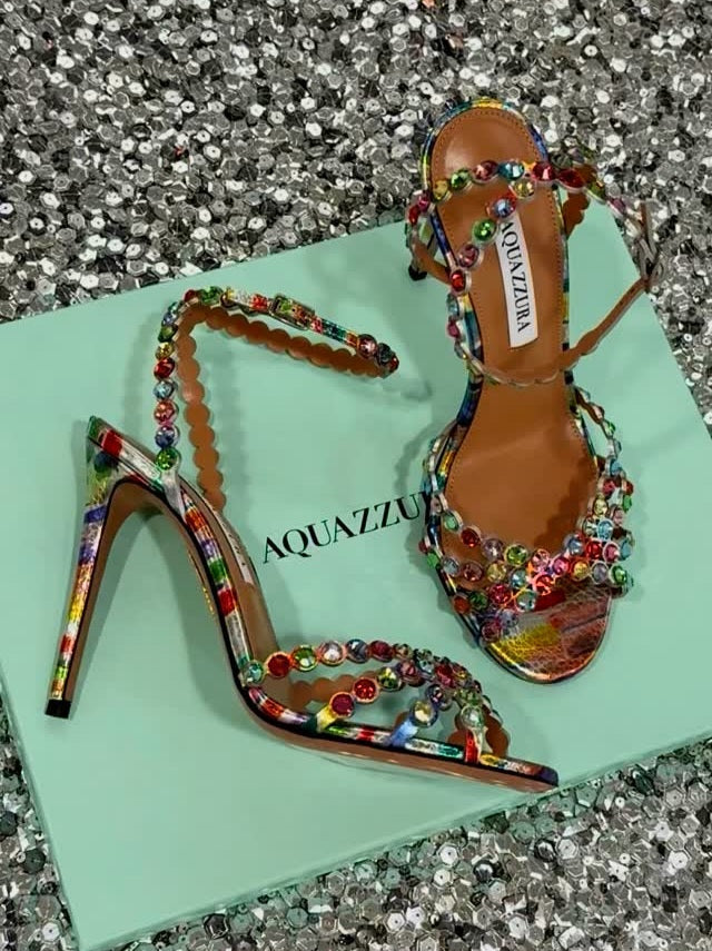 Diamond-studded High-heeled Sandals