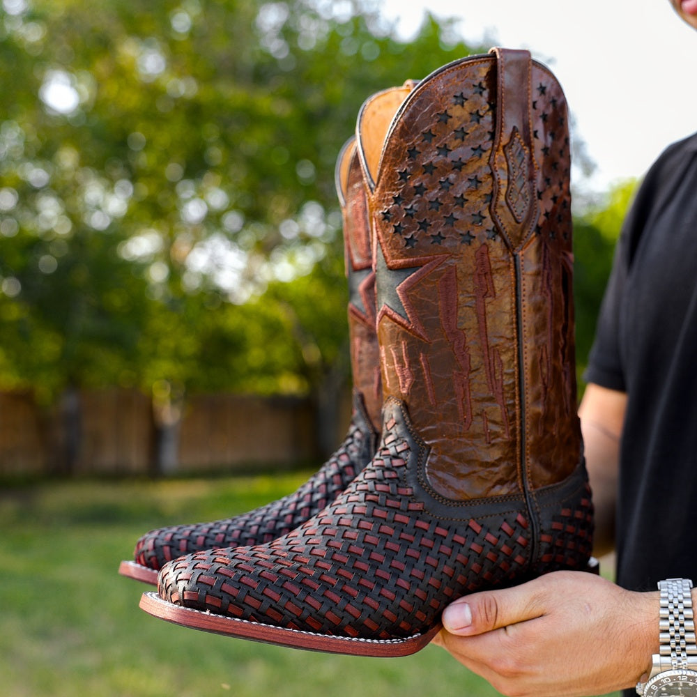 Handcrafted Basketweave Boots