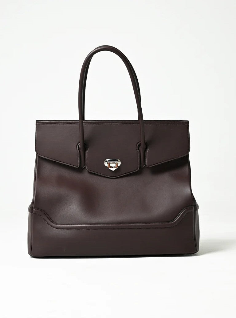Classic Handbag with Leather Frame Shoulder Strap