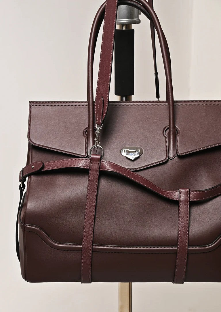 Classic Handbag with Leather Frame Shoulder Strap