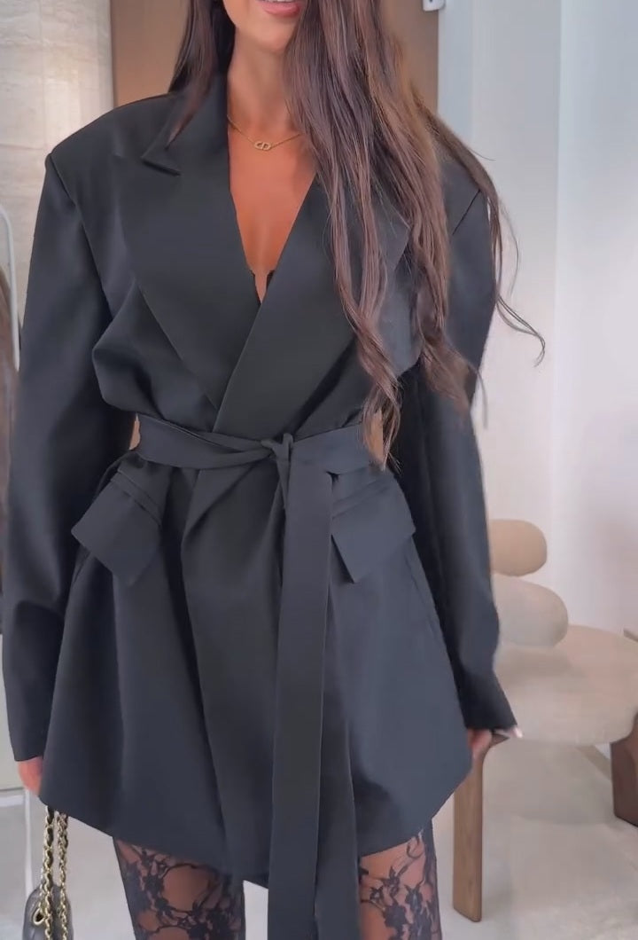 Waist-cinched Blazer With Belt