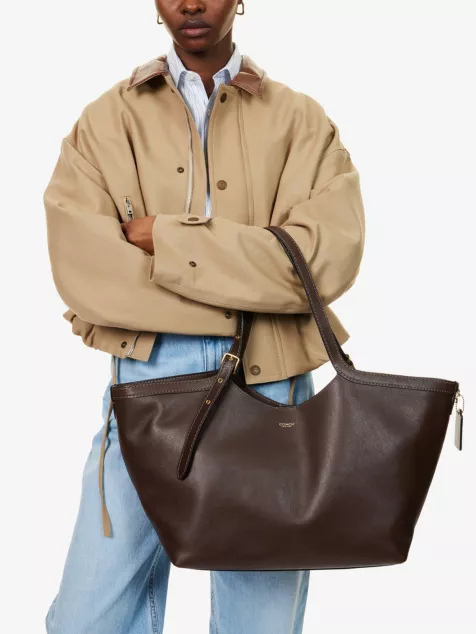 Branded Leather Tote Bag