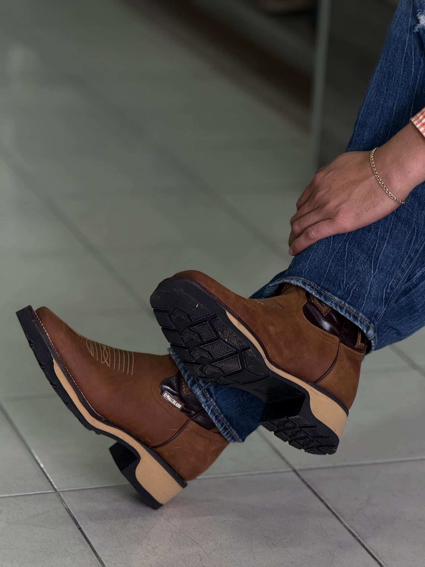 Western Embroidered Suede Ranch Boots