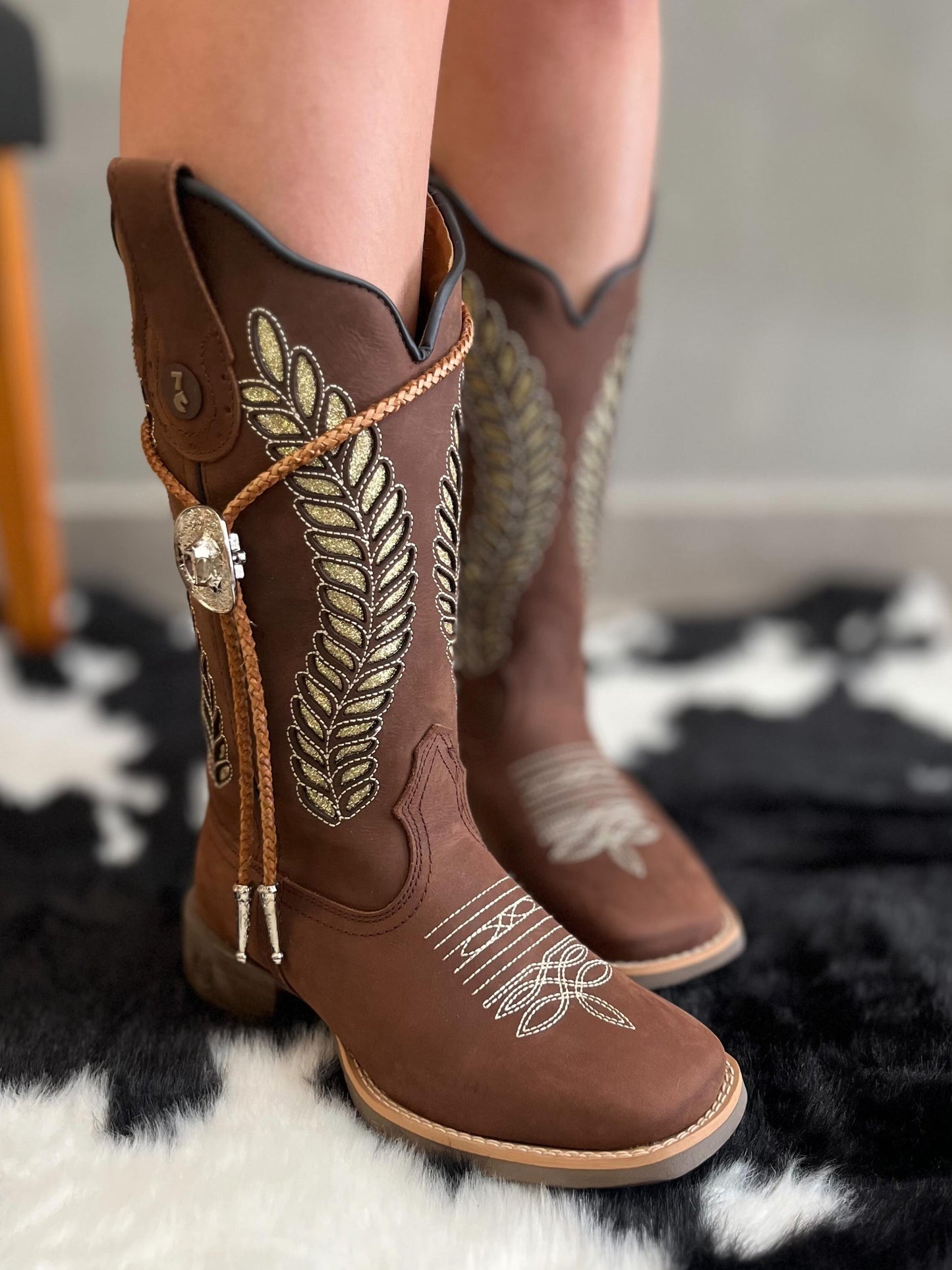 Western Suede Lace-Up Boots