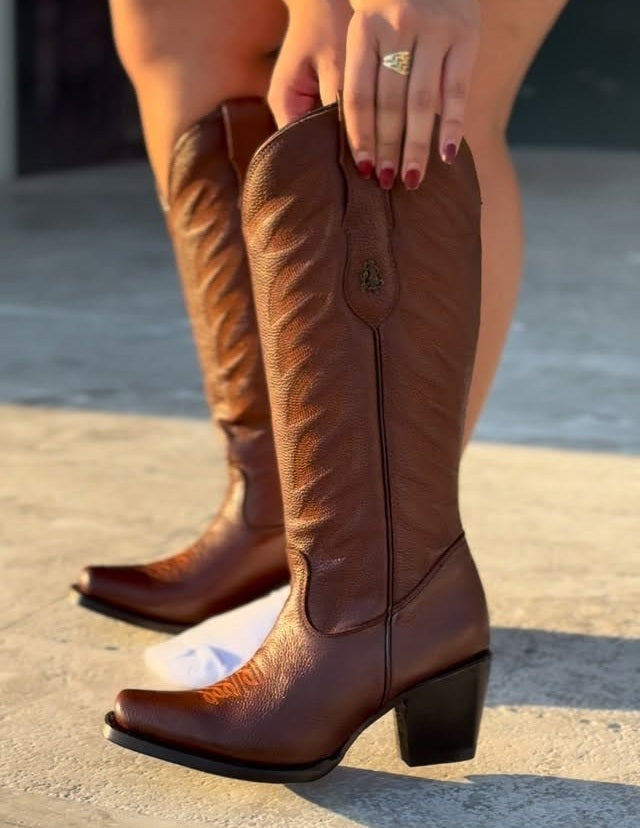 Vintage Brandy Cowhide Boots