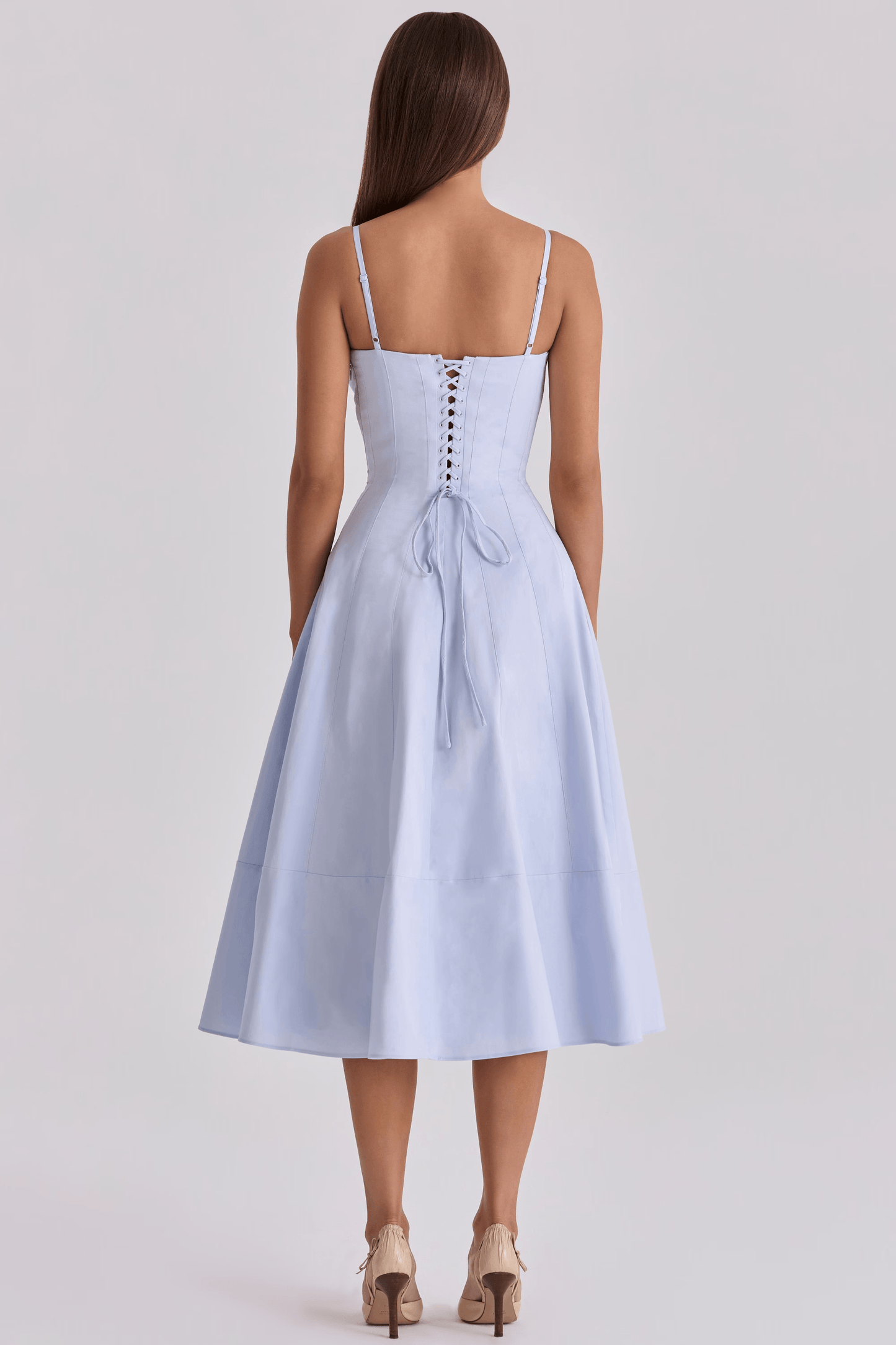 Bluebell Lace Up Cotton Midi Sundress