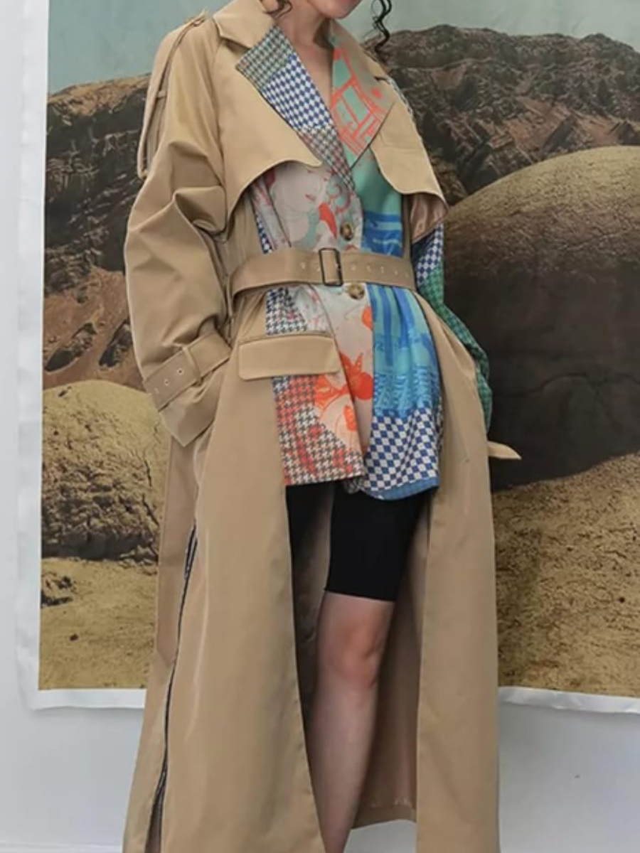 Stitching Waist Windbreaker