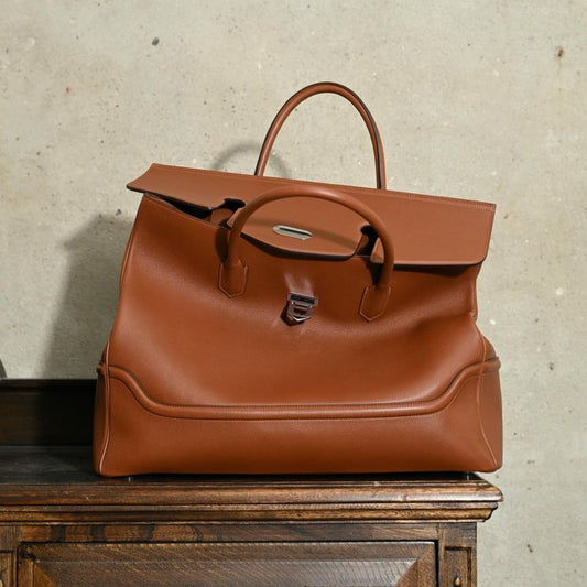 Classic Handbag with Leather Frame Shoulder Strap