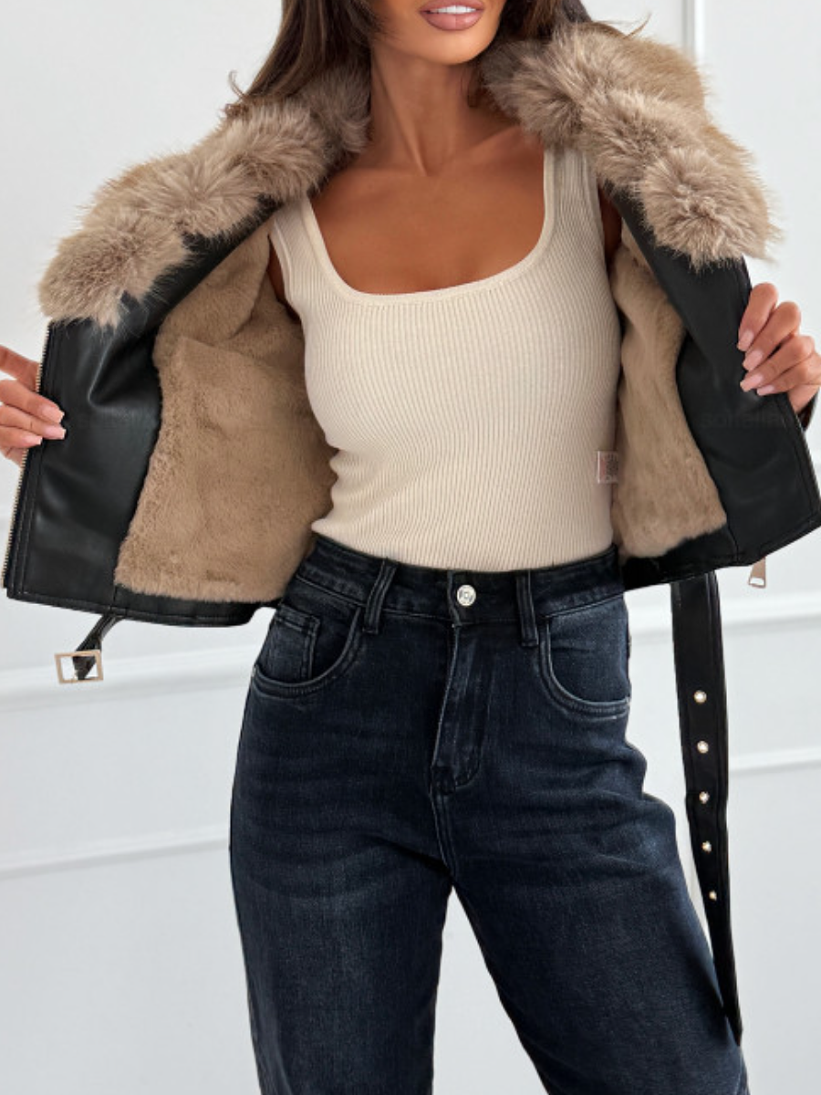 Plush Leather Biker Jacket
