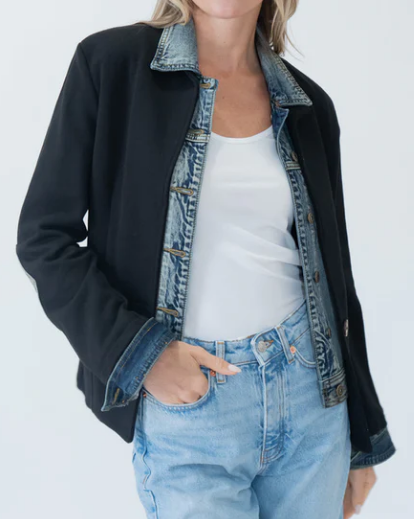 Chic Fake Denim Blazer