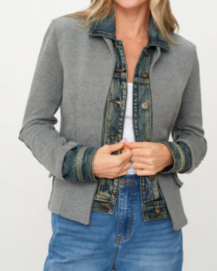 Chic Fake Denim Blazer