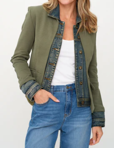Chic Fake Denim Blazer