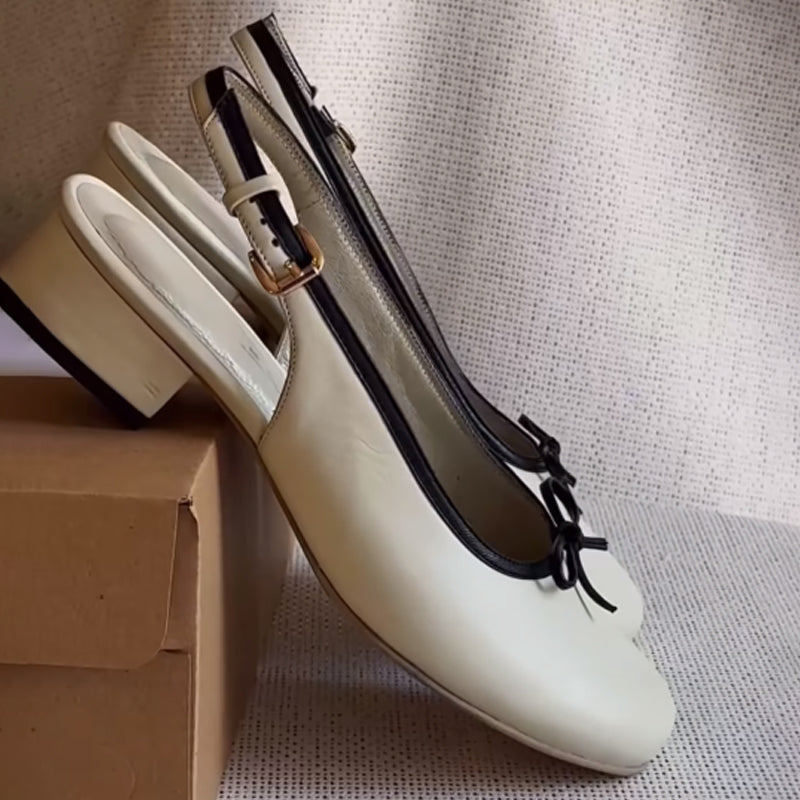 Bow Thick Heeled Shoes Mary Jane Shoes