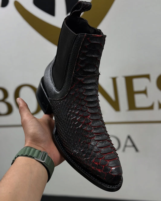 Black Cherry Python Cowboy Boots