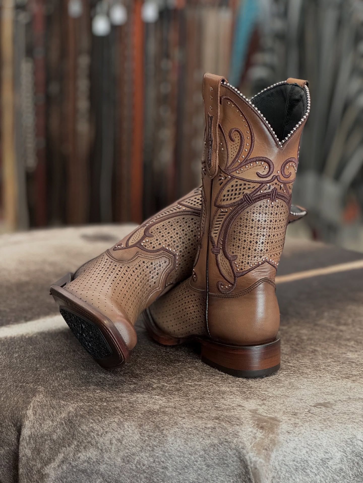 Vintage Openwork Cowboy Boots