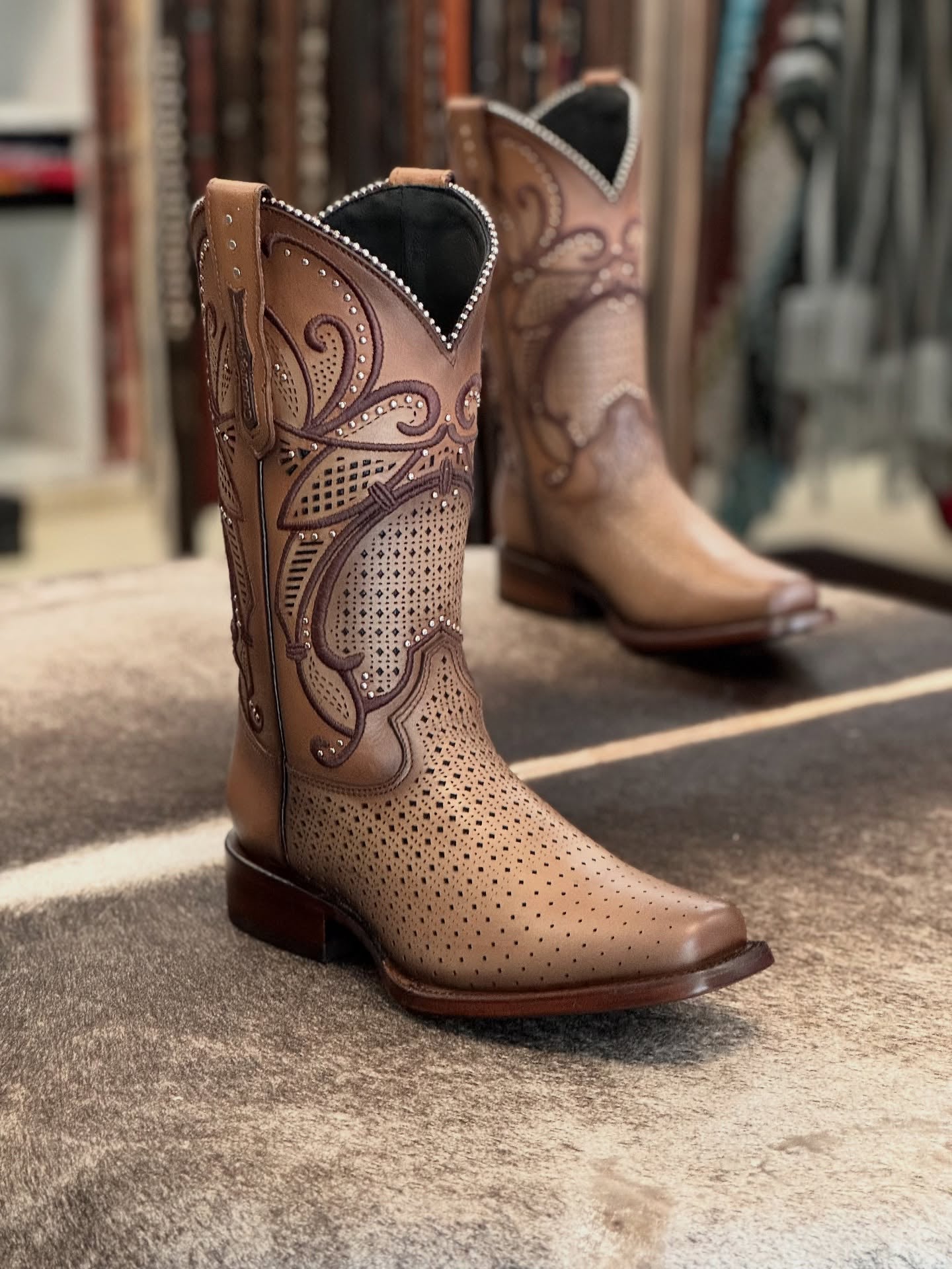 Vintage Openwork Cowboy Boots