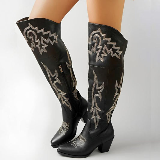 Women's Embroidered Western Cowboy Boots