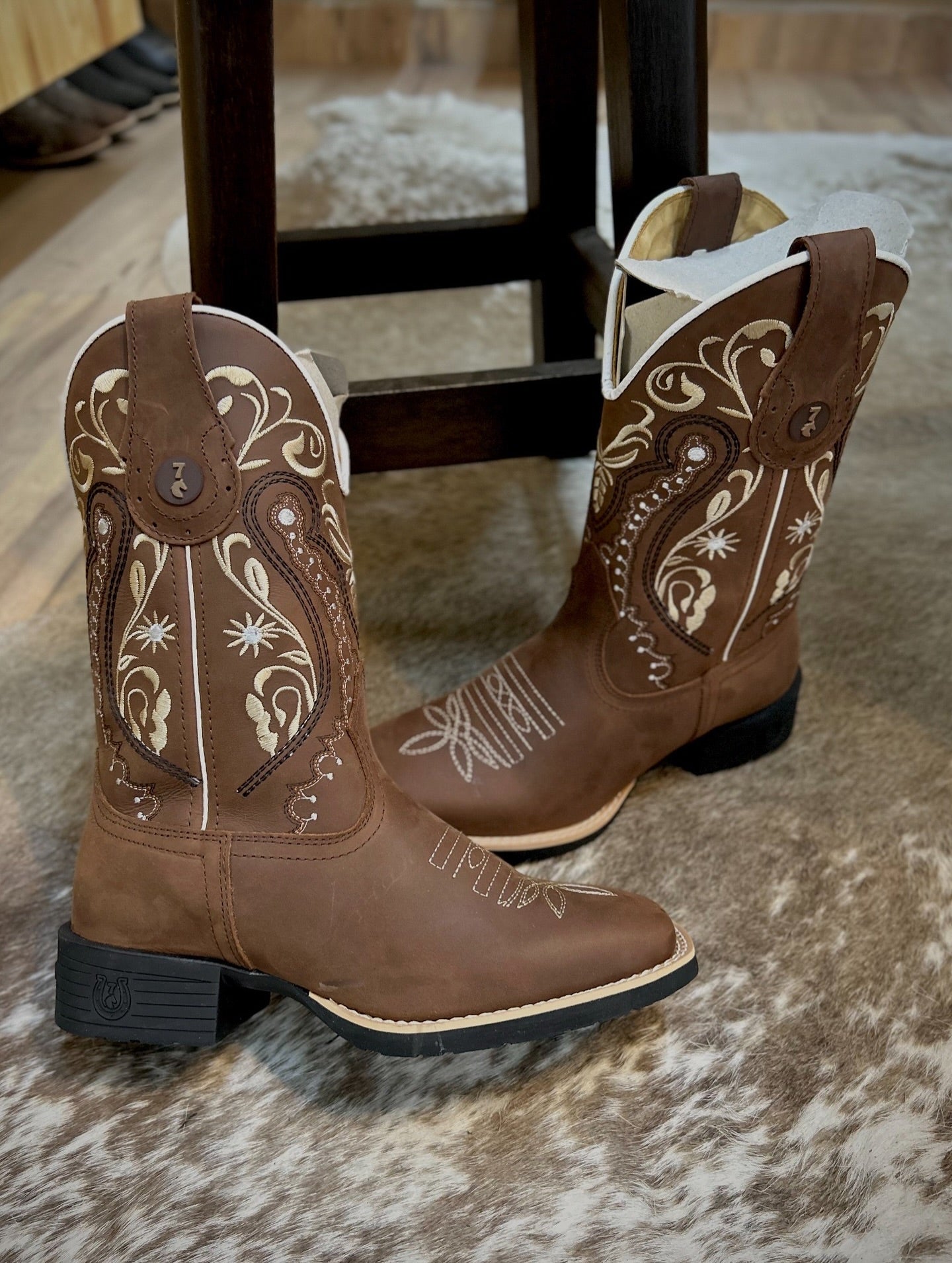 Vintage Handmade Embroidered Cowgirl Boots