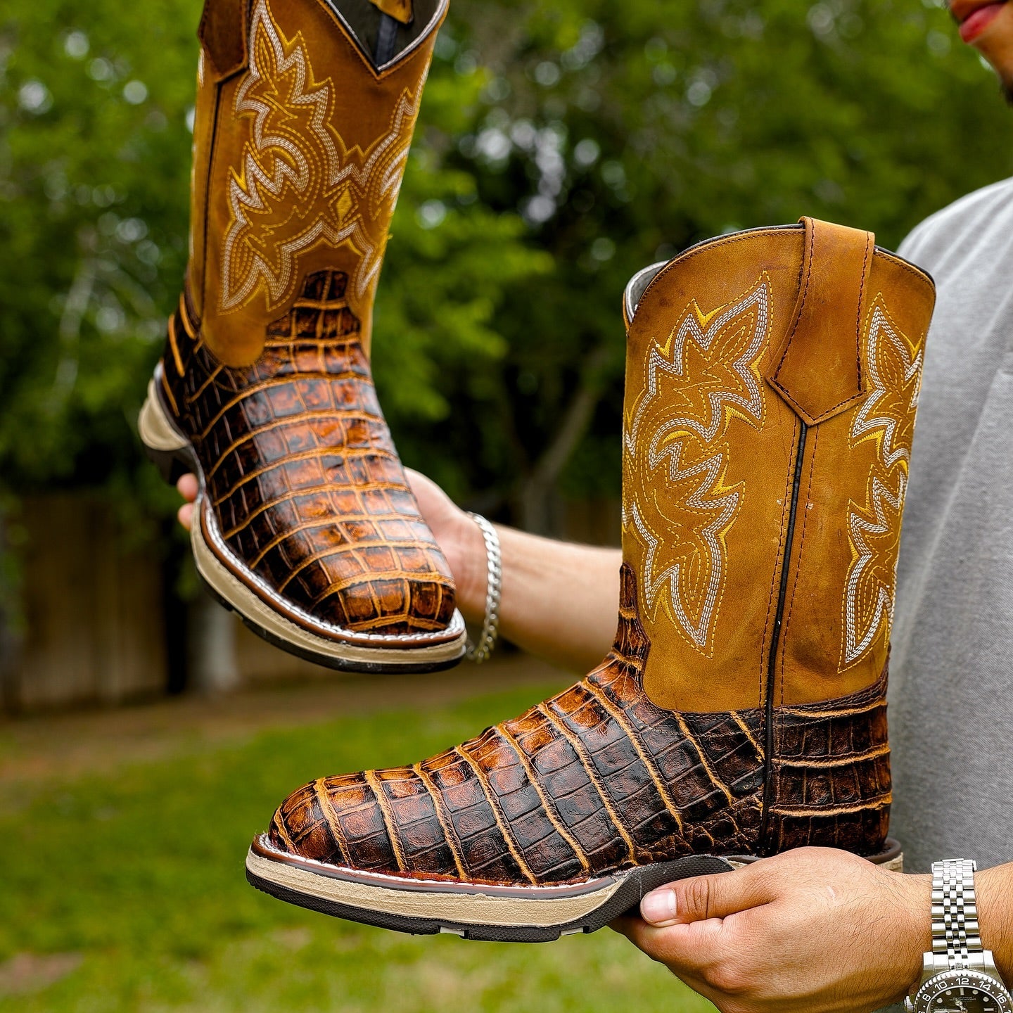 Honey Cognac Ostrich Boots
