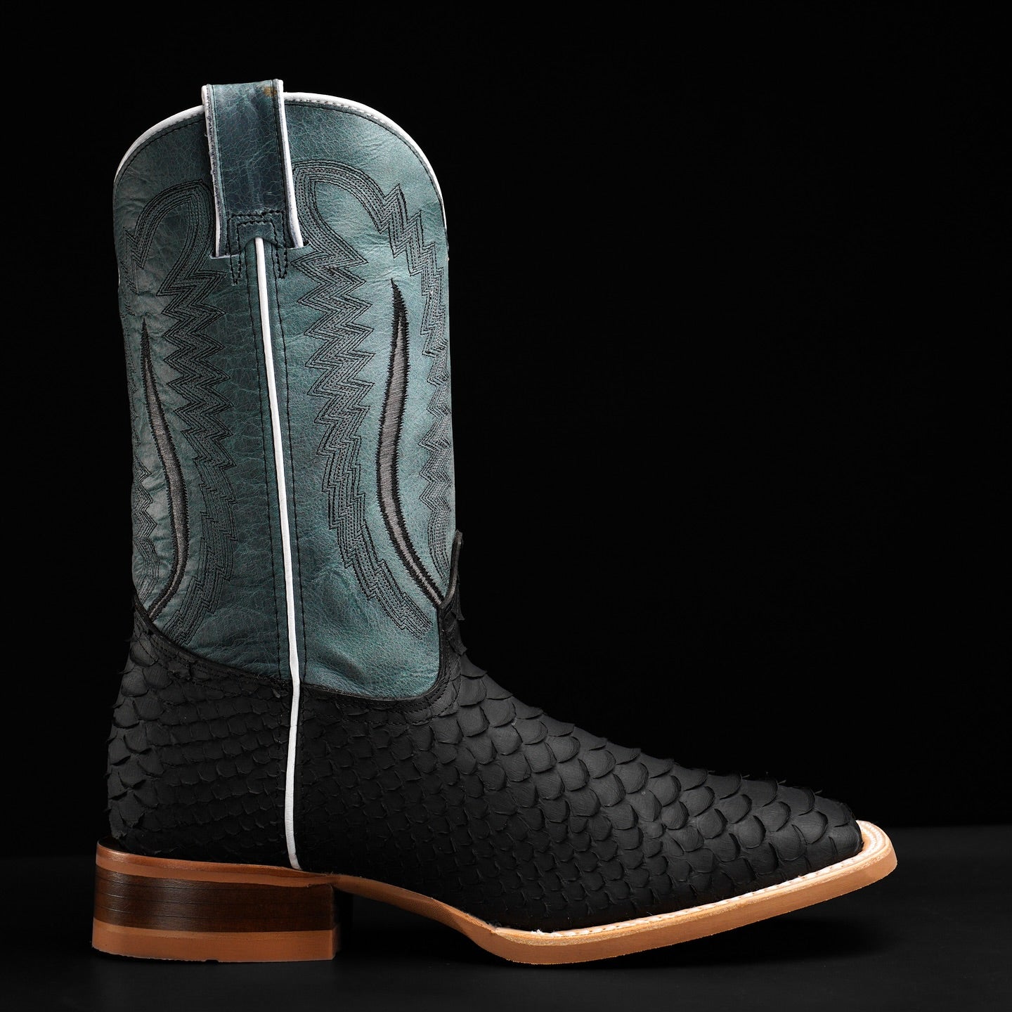 Matte Embroidered Python Skin Boots