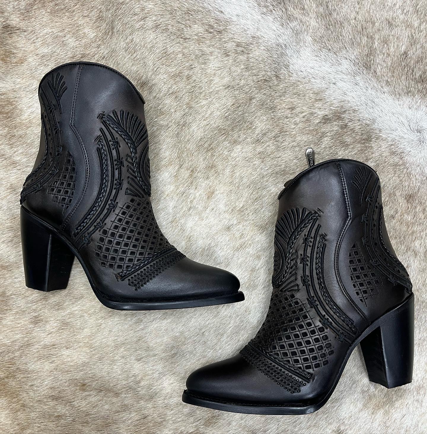 Openwork Carved High-heeled Boots