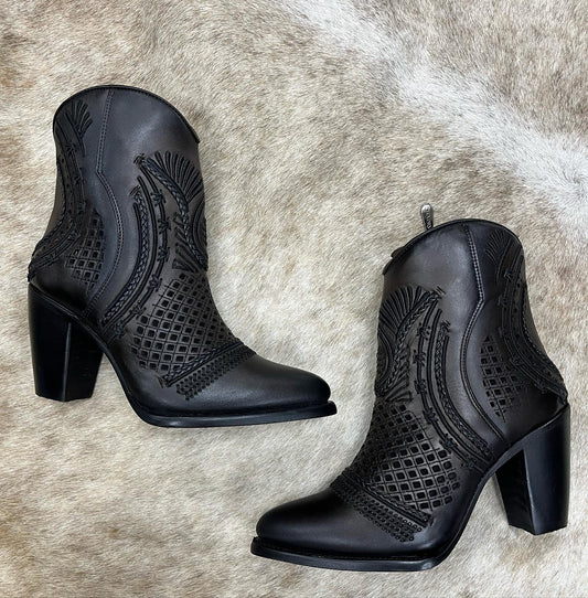 Openwork Carved High-heeled Boots