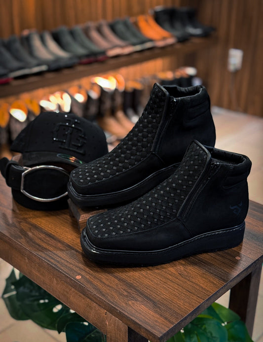 Western Hand-Woven Cowboy Ankle Boots