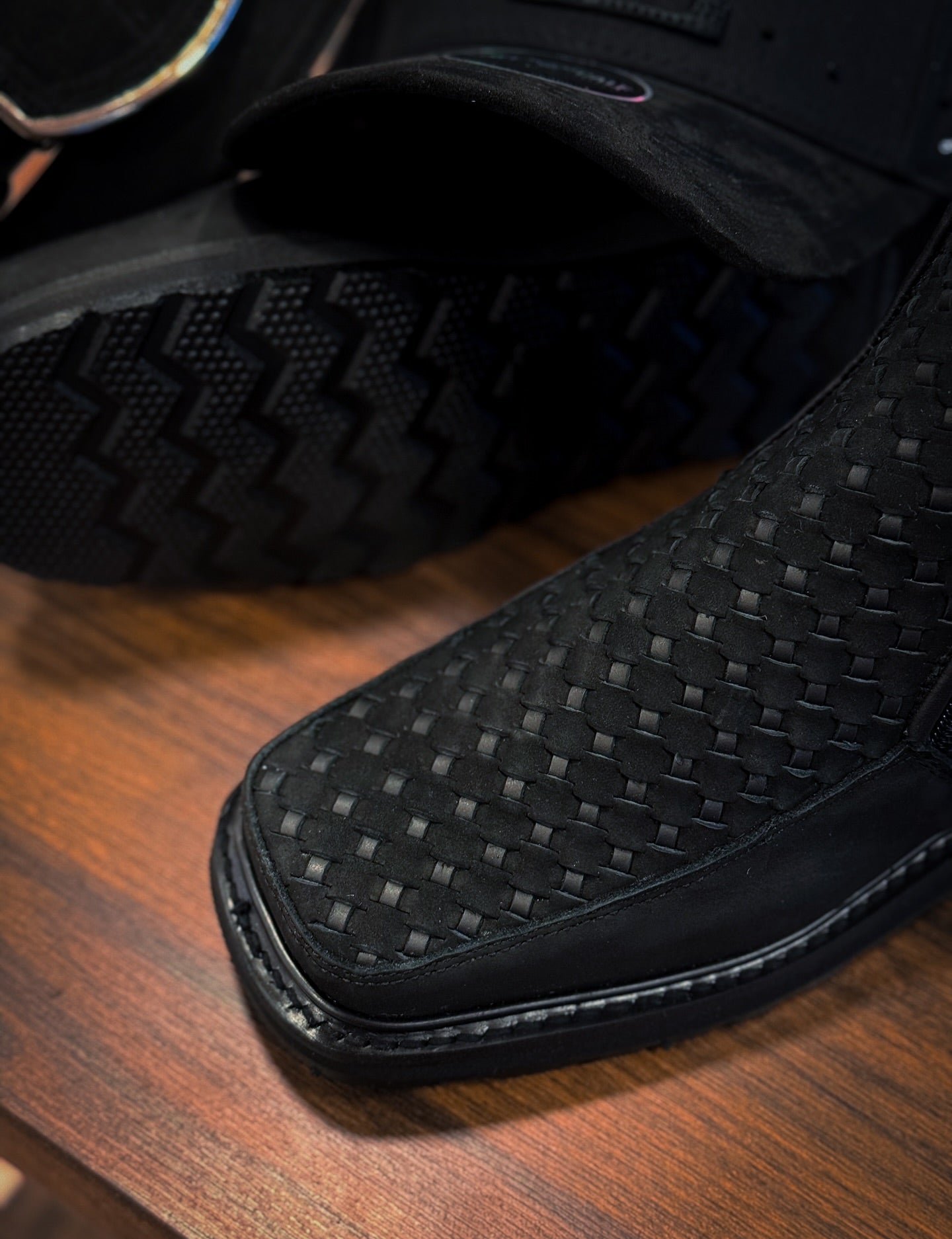 Western Hand-Woven Cowboy Ankle Boots