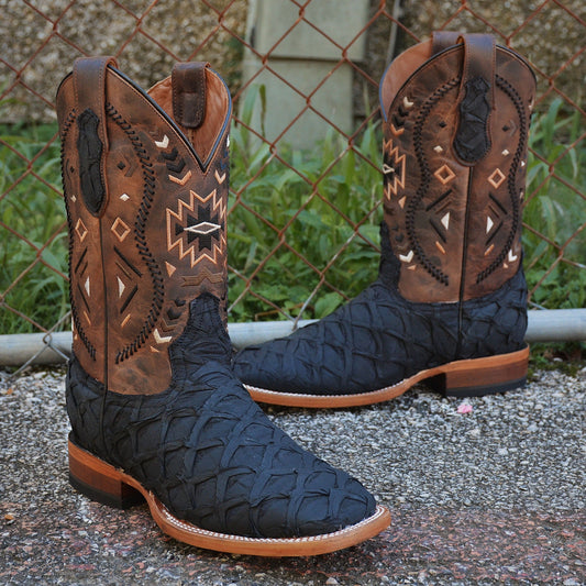 Exotic Piraroucu Mustang Square Toe Boots