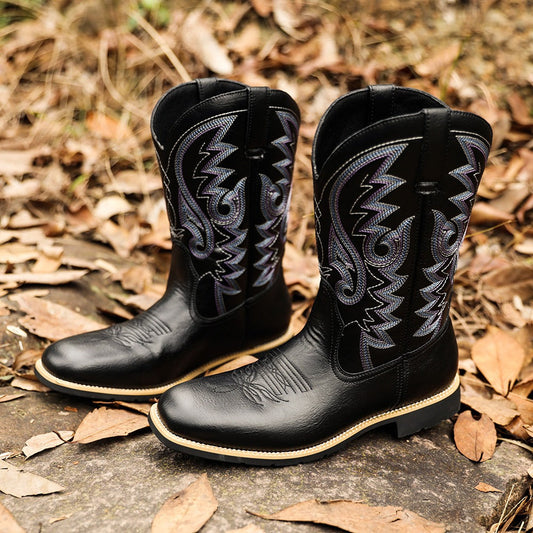 Vintage Embroidered Western Ranch Boots