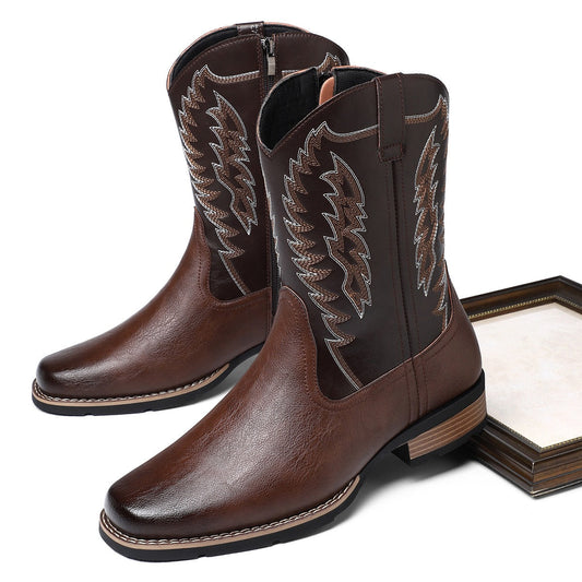 Western Vintage Embroidered Knight Boots