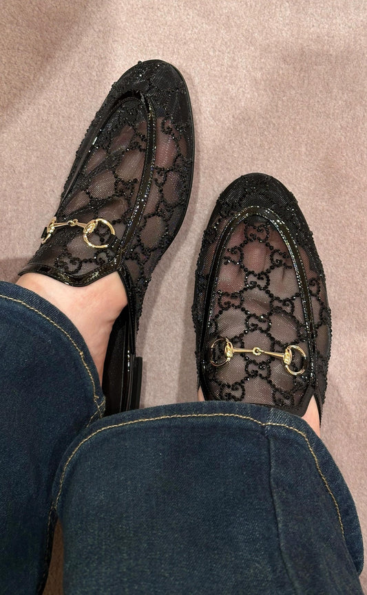Obsidian Lace Slippers