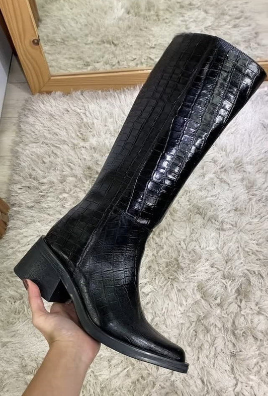Black Alligator Boots