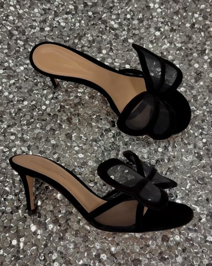 Bow-Tie Mesh Slippers