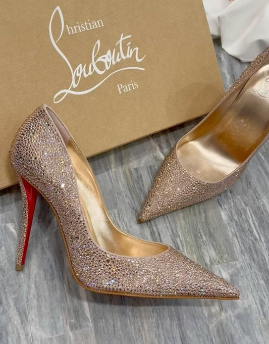 Gold Rhinestone High Heels