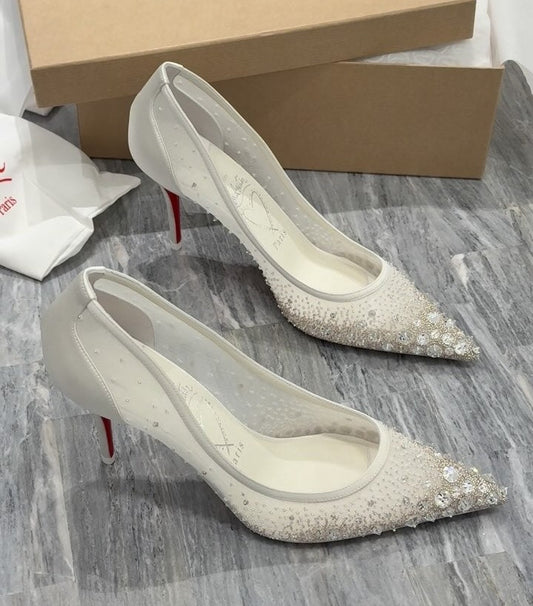 Diamond Mesh High Heels