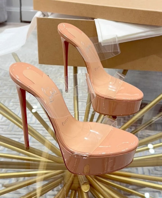 High-heeled Transparent Sandals