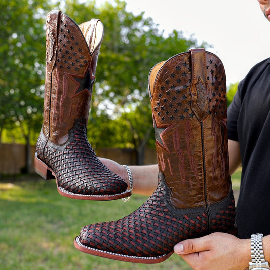 Handcrafted Basketweave Boots