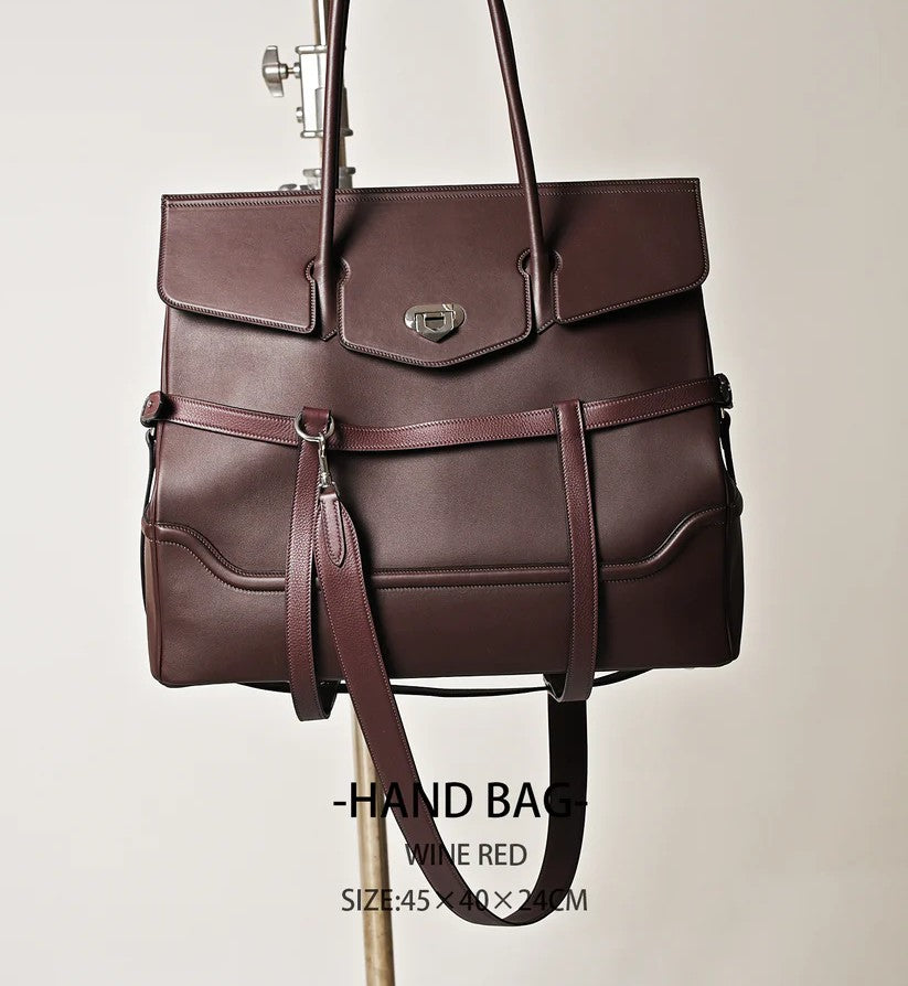 Classic Handbag with Leather Frame Shoulder Strap