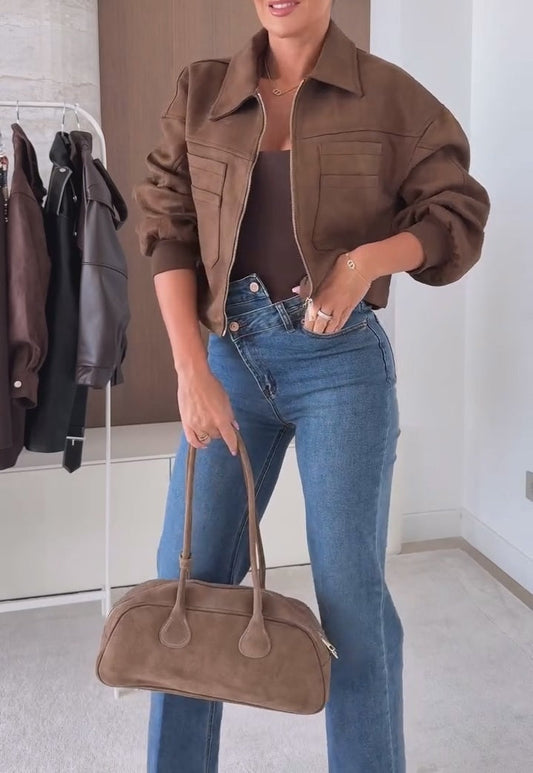 Short Suede Casual Jacket