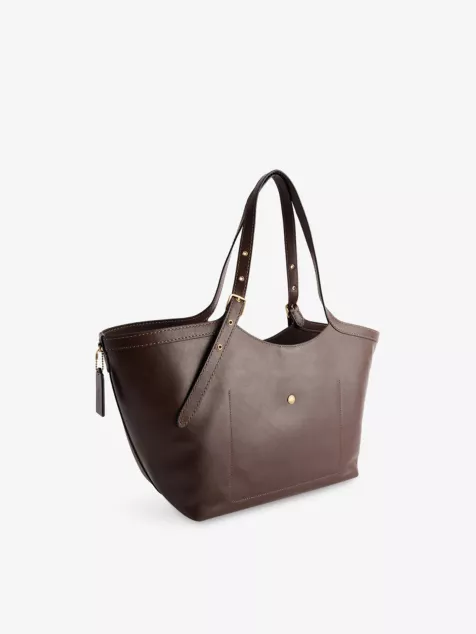 Branded Leather Tote Bag