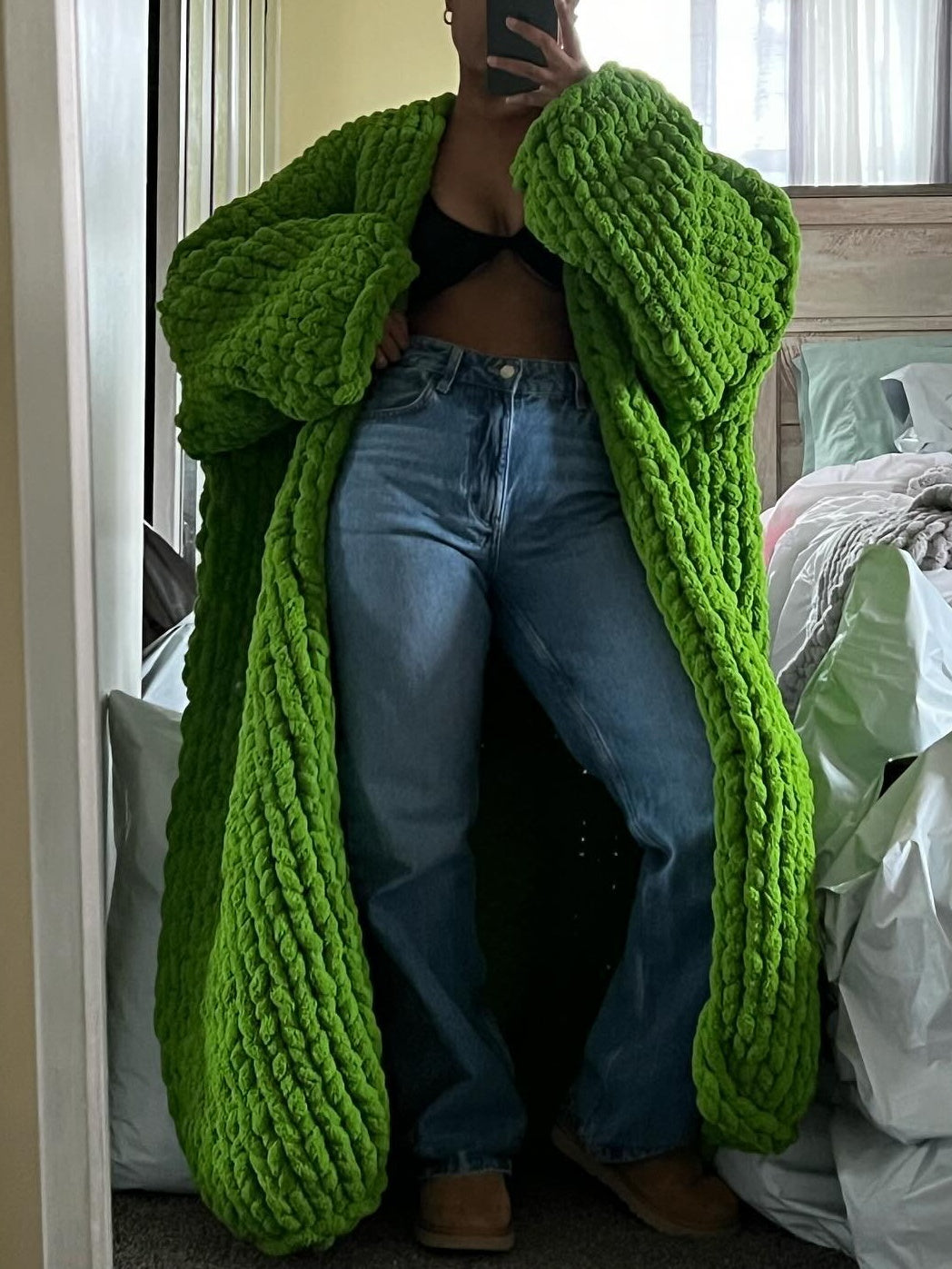 Thickened Sweater Loose Long Cardigan