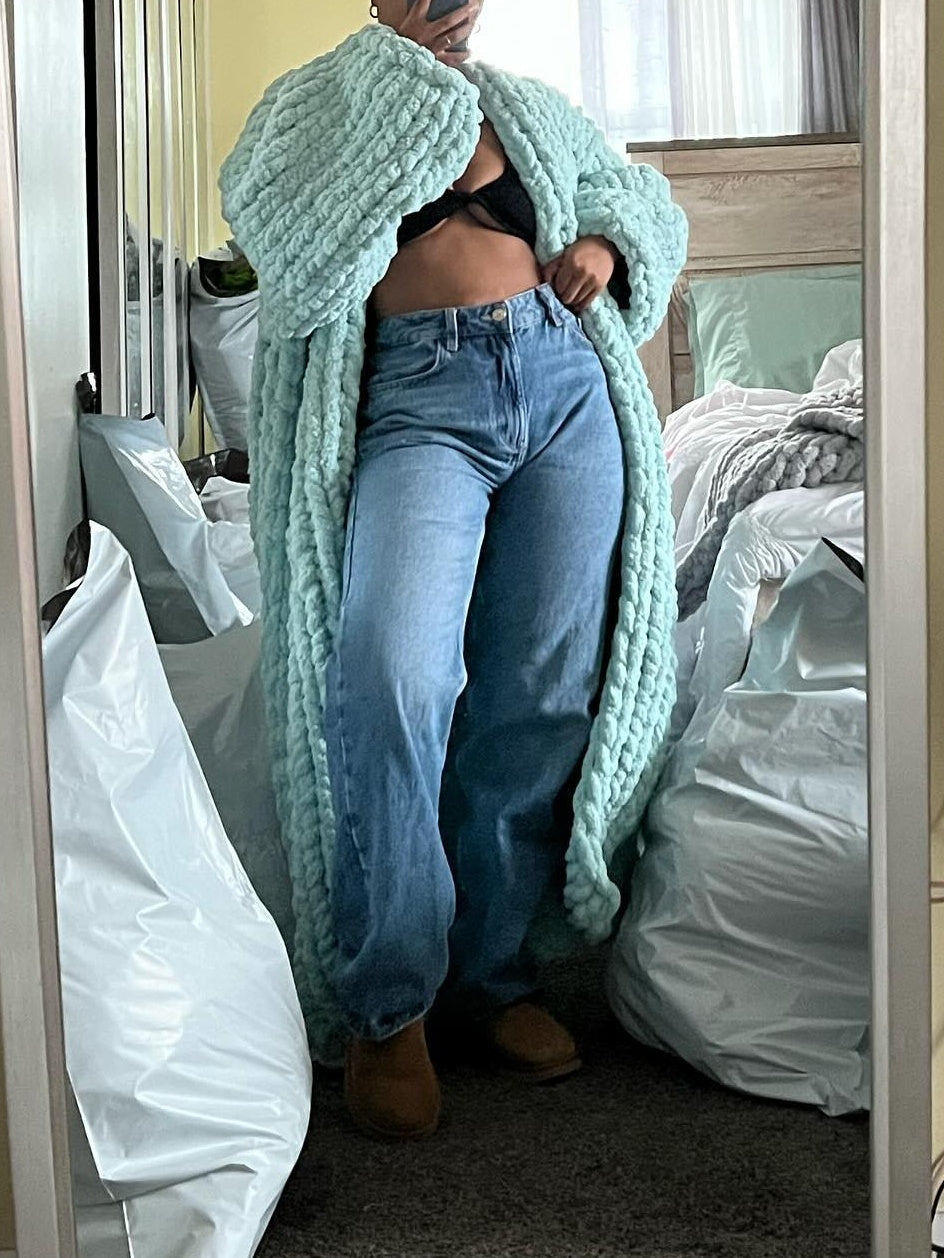 Thickened Sweater Loose Long Cardigan