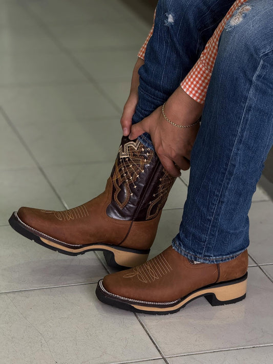 Western Embroidered Suede Ranch Boots