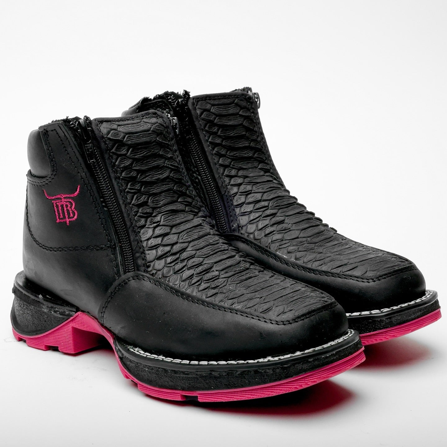 Black Python Boots With 3D Lightweight Soles